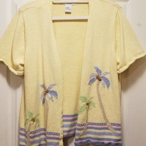 Alfred Dunner Yellow Cardigan - Size 1X